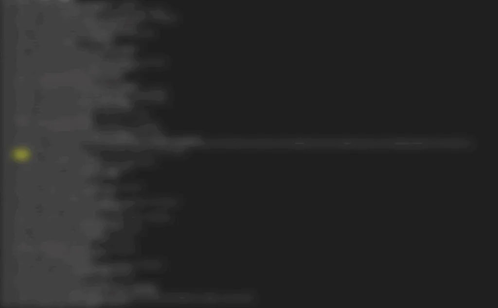 テキストがぼかされたコマンドライン画面と、左側に表示された黄色いハイライトのスクリーンショット。