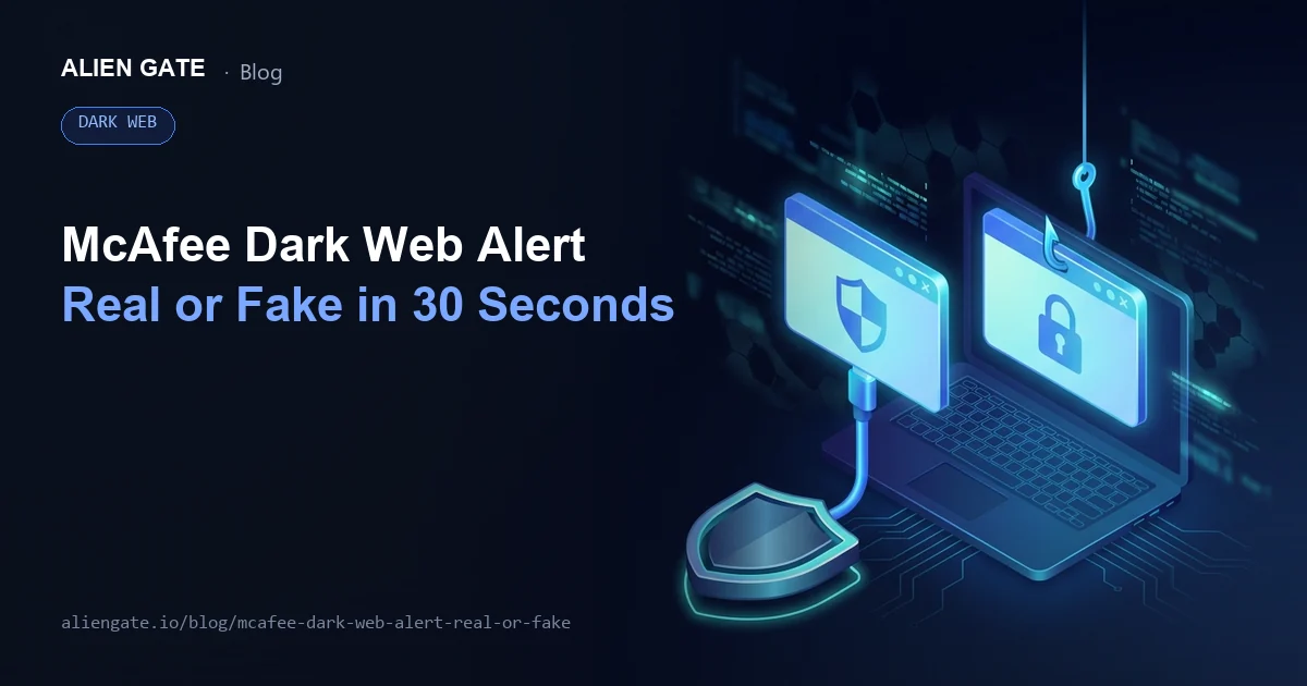 McAfee "Found on the Dark Web" Alert: Real or Fake? How to Tell in 30 Seconds and What to Do