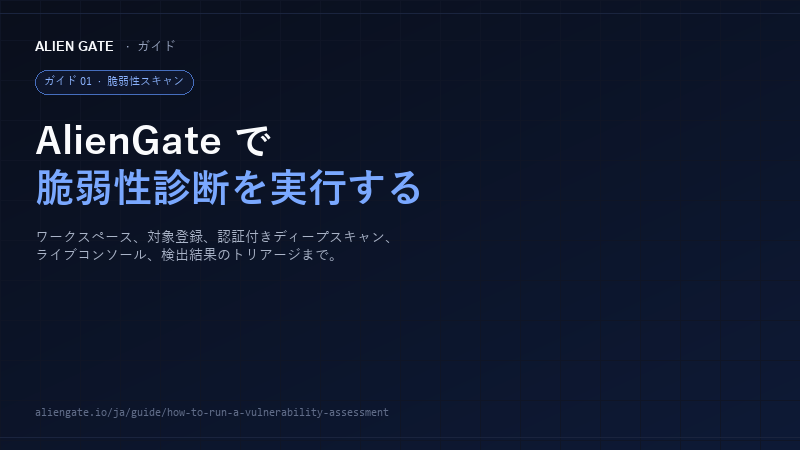 AlienGate ガイド：脆弱性診断の実行方法（ワークスペース設定から検出結果のトリアージまで）
