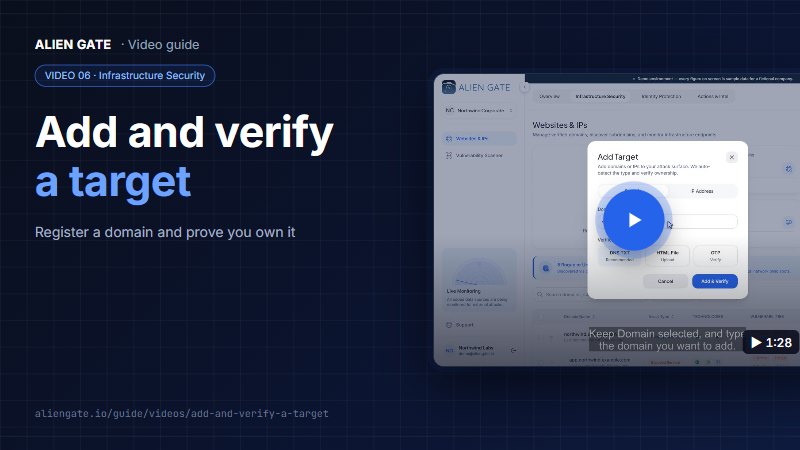 Add and verify a target
